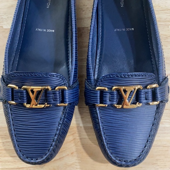 Louis Vuitton Blue Epi Leather Oxford Flat Loafers - Picture 3 of 8